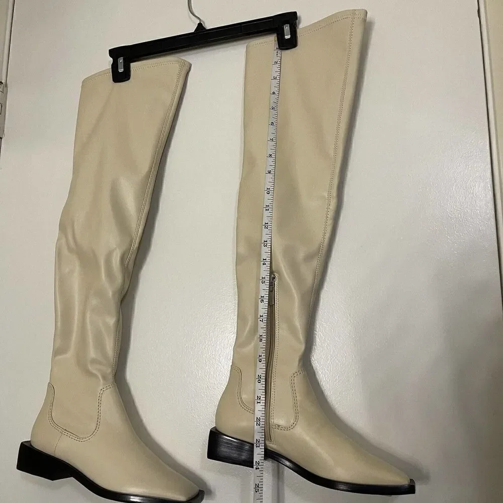 NEW Schutz Guily Up Over the Knee Boot Color EGGSHELL Square toe Size 6